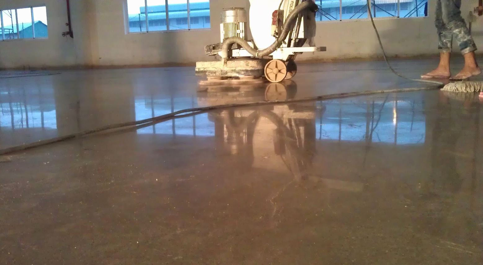 Các bước đánh bóng sàn nhà xưởng